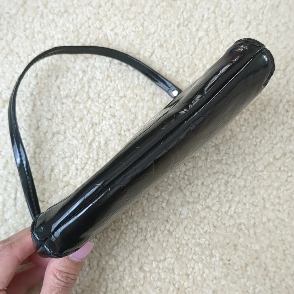 Coach Signature Wristlet - Black Patent Leather